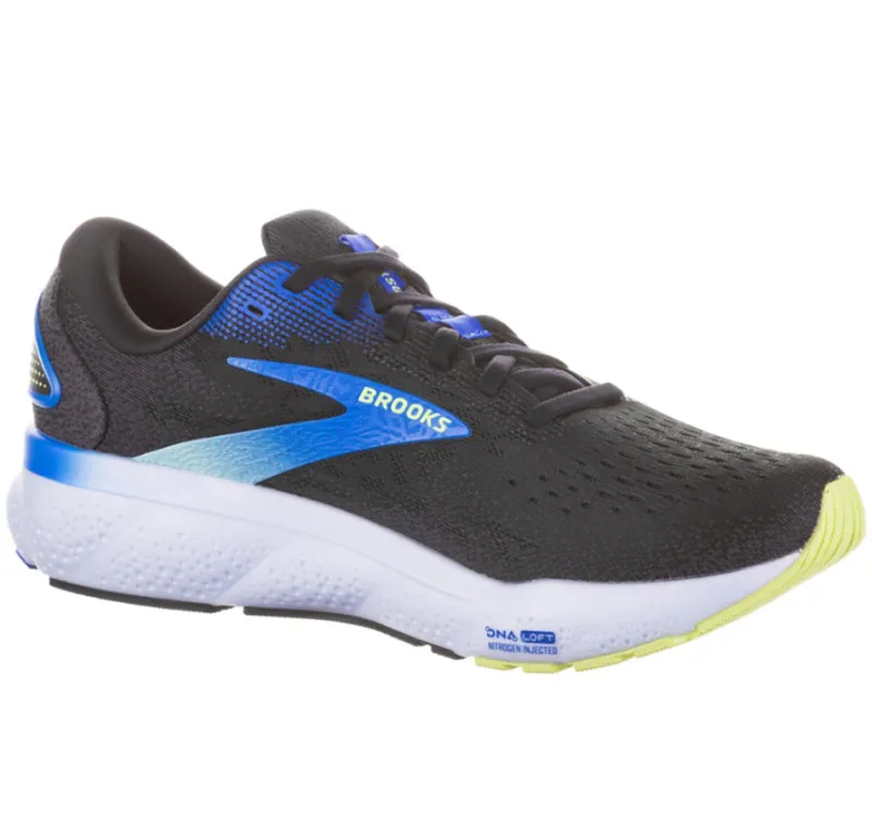 Brooks Men's Ghost 16 Black/Cobalt/Neo Yellow-2