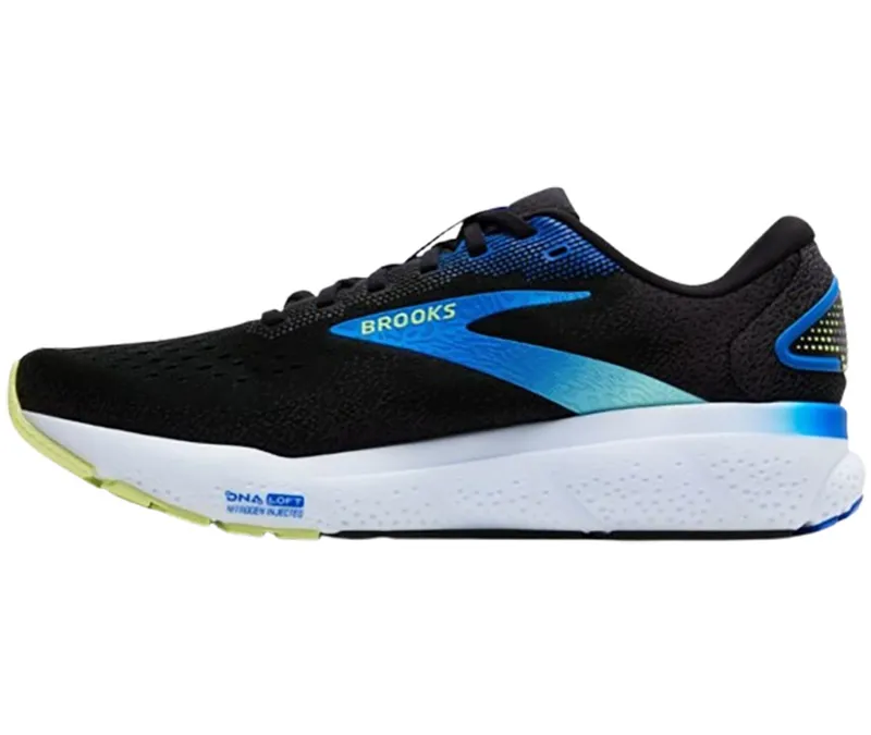 Brooks Men's Ghost 16 Black/Cobalt/Neo Yellow-1