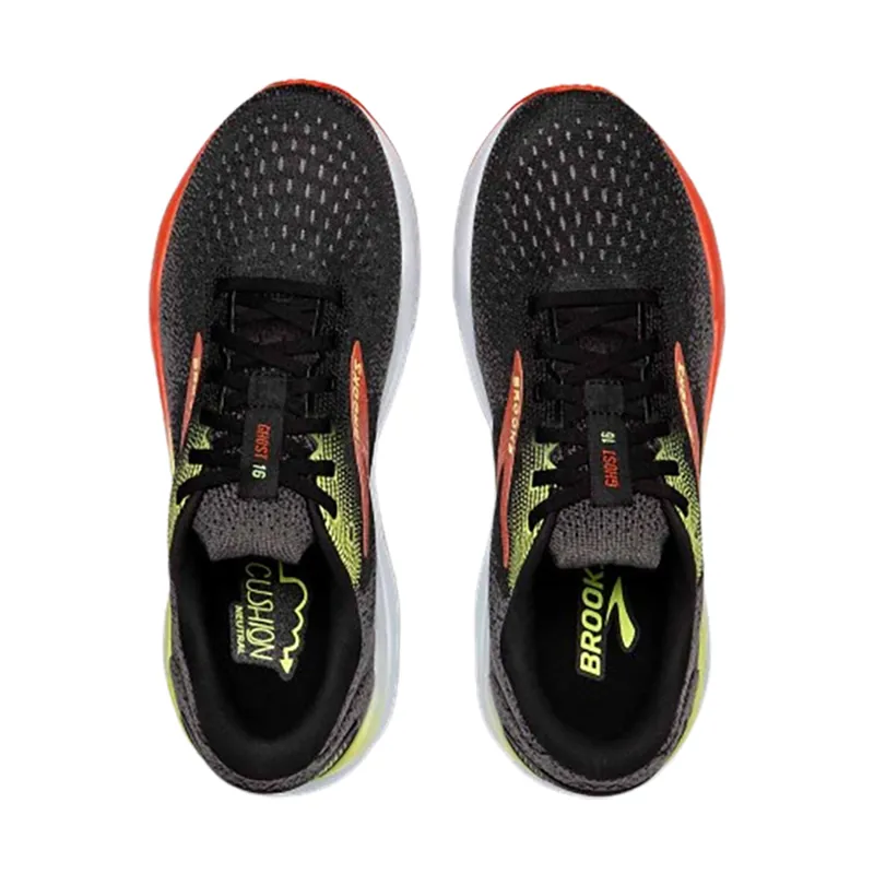 Brooks Men's Ghost 16 Running Shoes WIDE - Black/Red/Green-5