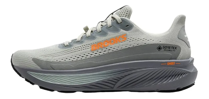 Brooks Men's Ghost 17 GTX Smoke/Primer Grey/Orange-1