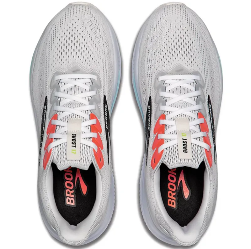 Brooks Men's Ghost 17 White/Pink Clay/Gecko-5