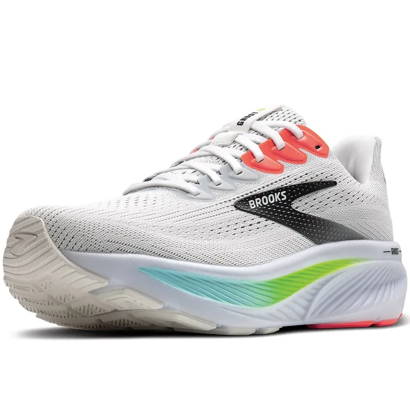 Brooks Men's Ghost 17 White/Pink Clay/Gecko-3