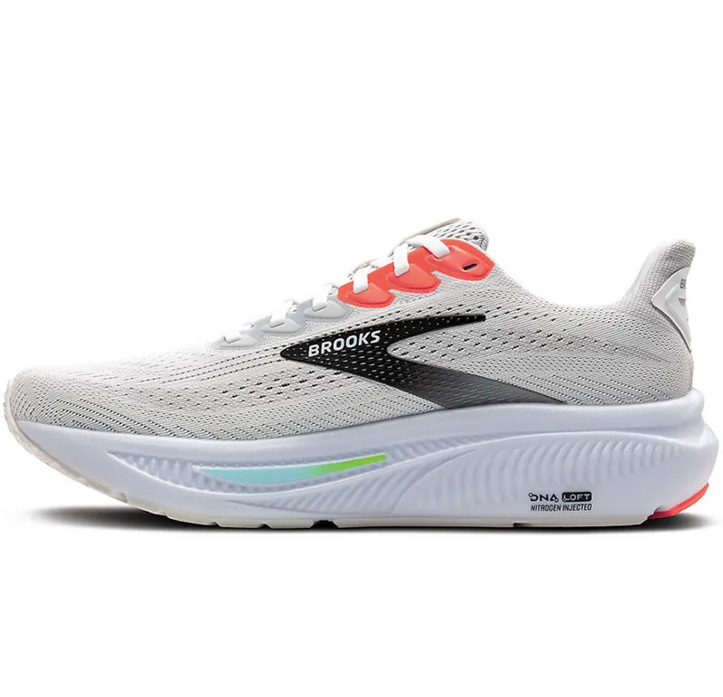 Brooks Men's Ghost 17 White/Pink Clay/Gecko-1