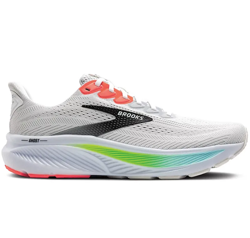 Brooks Men's Ghost 17 White/Pink Clay/Gecko