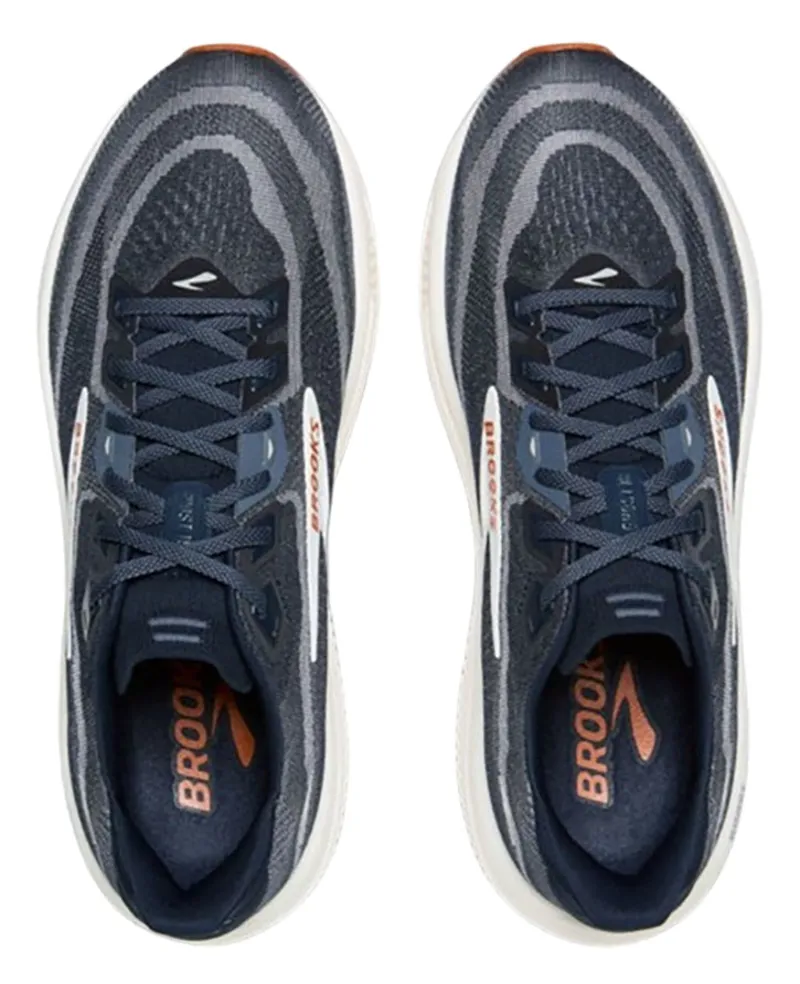 Brooks Men's Ghost 18 Navy Blazer/Red Earth/Blue-5