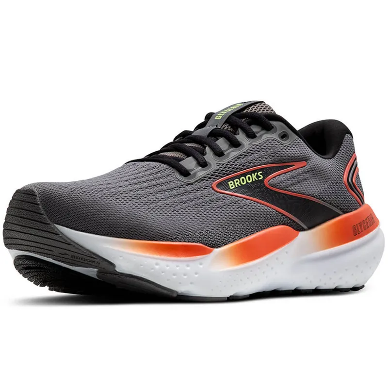 Brooks Men's Glycerin 21 Grey/Mandarin Red/Green-3