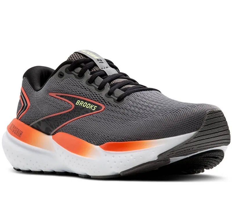 Brooks Men's Glycerin 21 Grey/Mandarin Red/Green-2