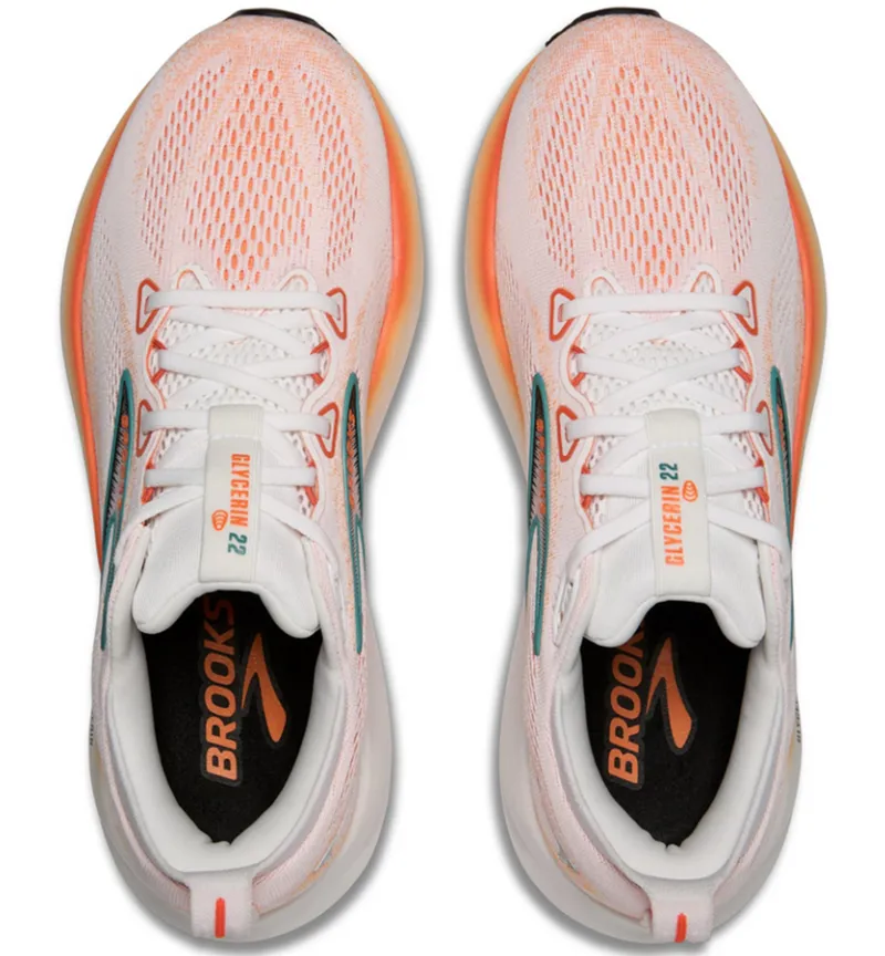 Brooks Men's Glycerin 22 White/Orange/Green Blue Slate-5