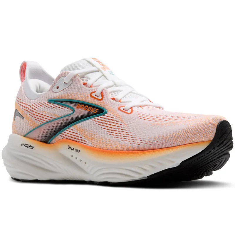 Brooks Men's Glycerin 22 White/Orange/Green Blue Slate-2