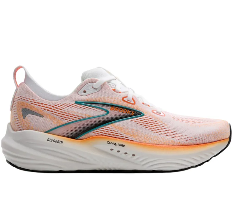 Brooks Men's Glycerin 22 White/Orange/Green Blue Slate