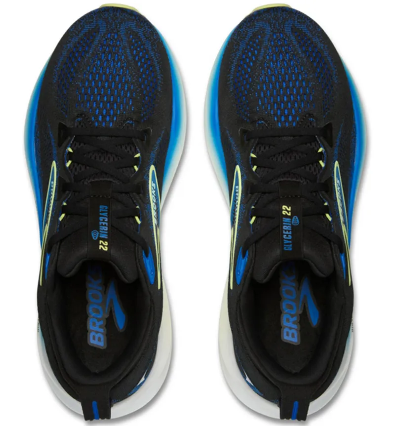 Brooks Men's Glycerin 22 WIDE Black/Cobalt/Neo Yellow-5