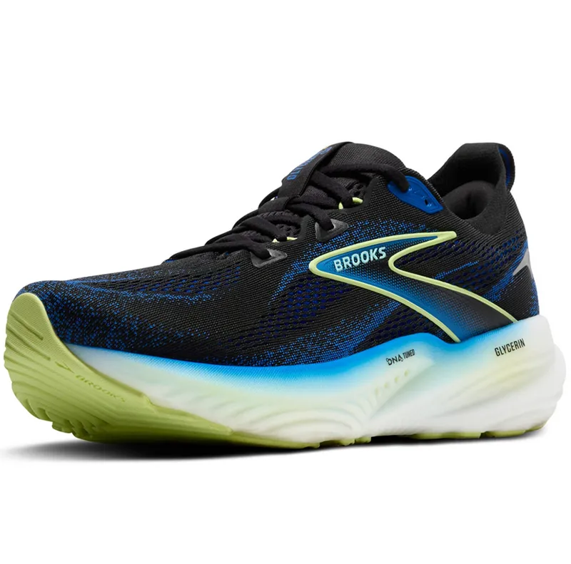 Brooks Men's Glycerin 22 WIDE Black/Cobalt/Neo Yellow-3