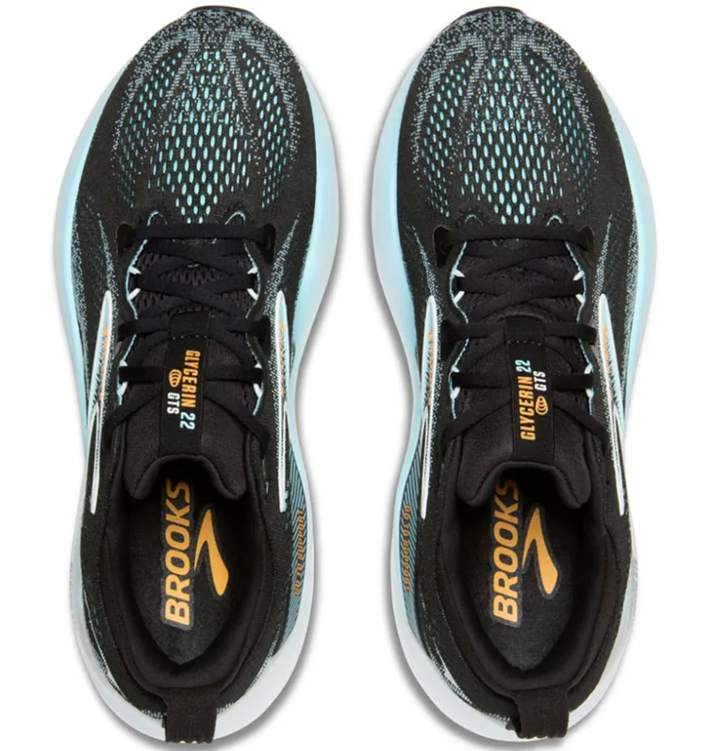 Brooks Men's Glycerin GTS 22 Black/Atomizer/Blazing Orange-5