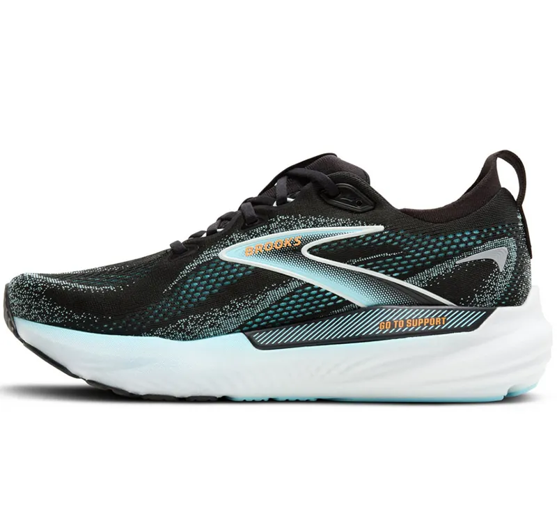 Brooks Men's Glycerin GTS 22 Black/Atomizer/Blazing Orange-1