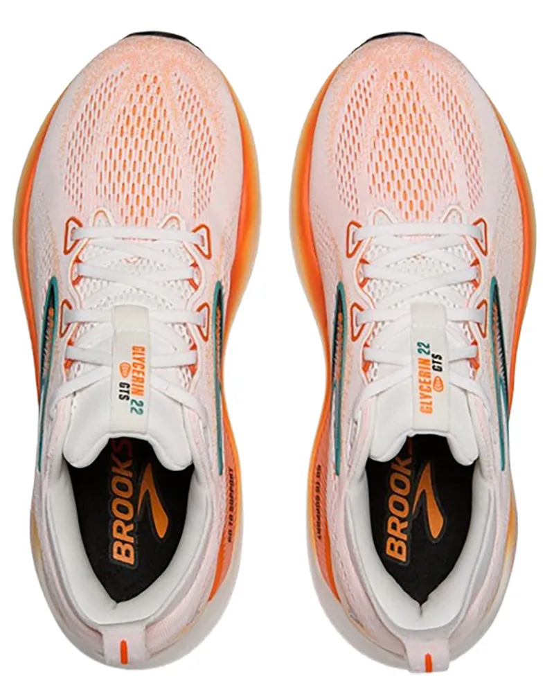 Brooks Men's Glycerin GTS 22 White/Orange/Green-5