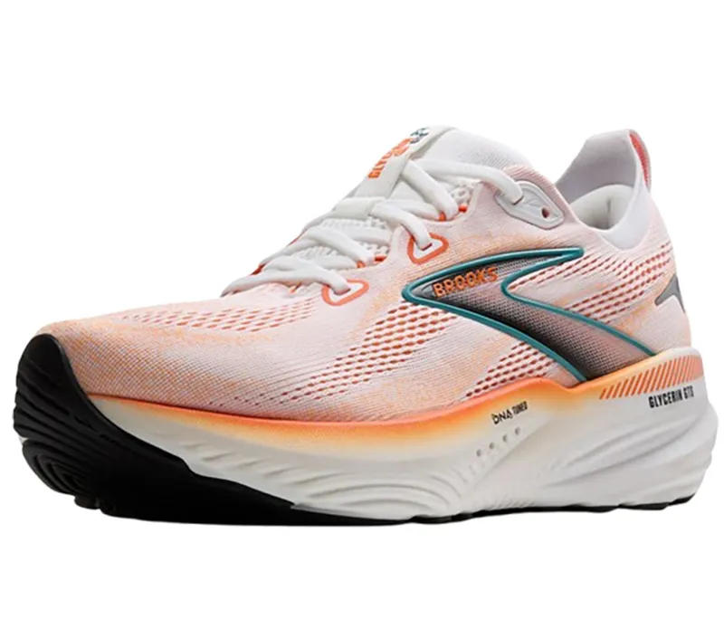 Brooks Men's Glycerin GTS 22 White/Orange/Green-3