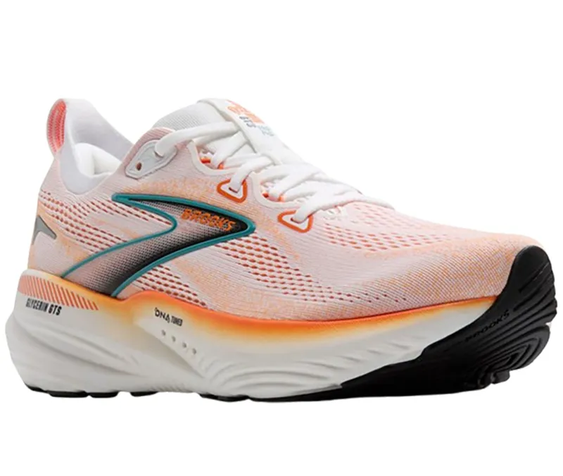 Brooks Men's Glycerin GTS 22 White/Orange/Green-2