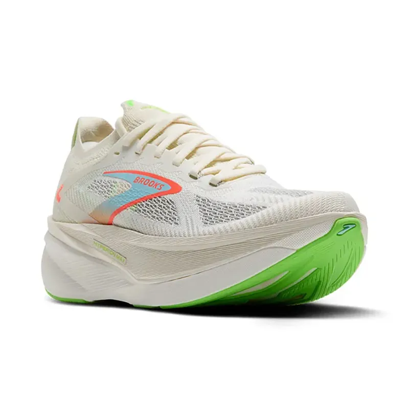 Brooks Men's Hyperion Max 3 Coconut/Green Gecko/Pink Clay-2