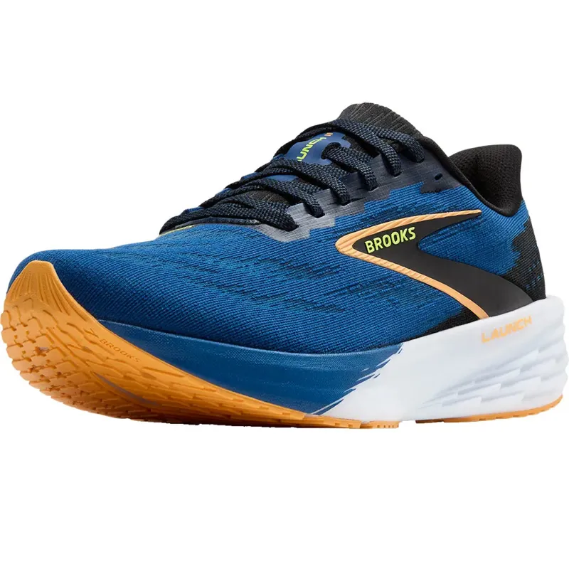Brooks Men's Launch 11 Black/Navy Peony/Orange-3