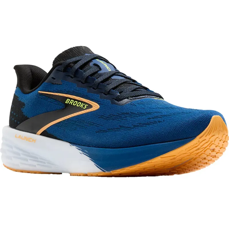 Brooks Men's Launch 11 Black/Navy Peony/Orange-2