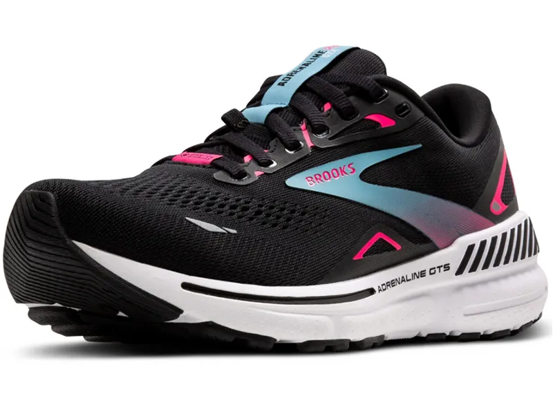 Brooks Women's Adrenaline GTS 23 GTX Black/Knockout Pink/Aqua-3