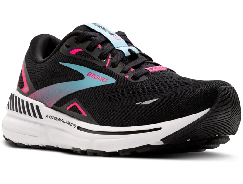 Brooks Women's Adrenaline GTS 23 GTX Black/Knockout Pink/Aqua-2