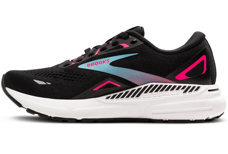 Brooks Women's Adrenaline GTS 23 GTX Black/Knockout Pink/Aqua-1