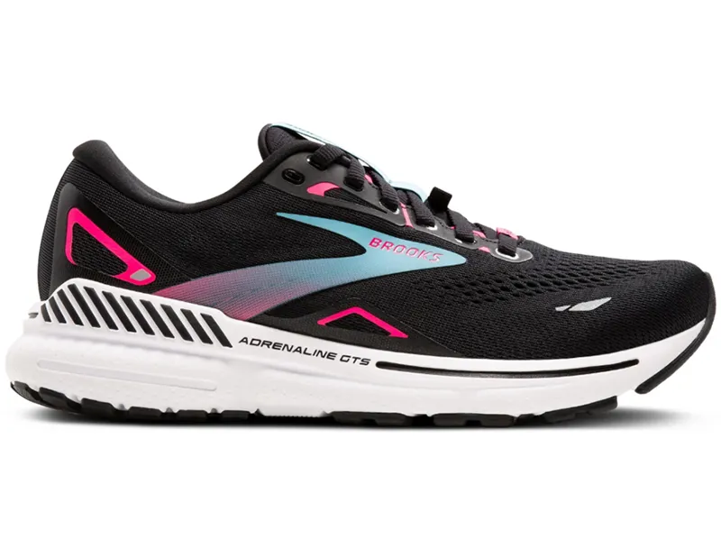 Brooks Women's Adrenaline GTS 23 GTX Black/Knockout Pink/Aqua