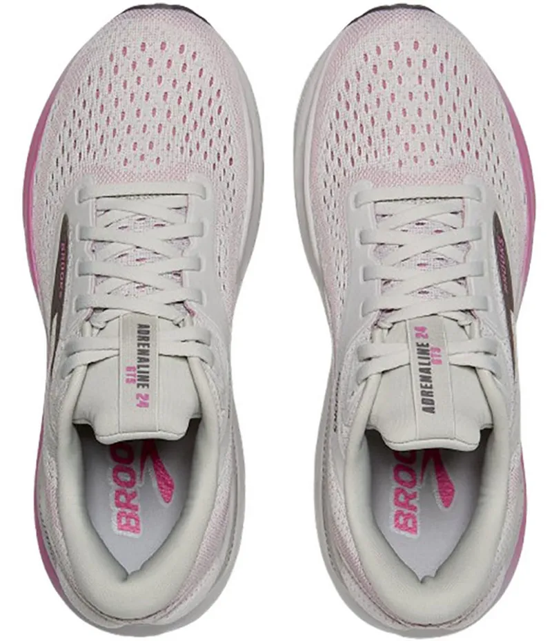 Brooks Women's Adrenaline GTS 24 Oyster/Excalibur/Pink-6