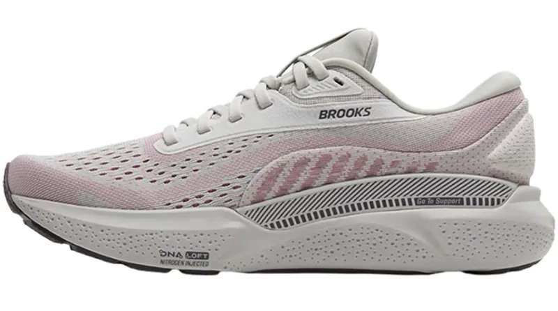 Brooks Women's Adrenaline GTS 24 Oyster/Excalibur/Pink-2