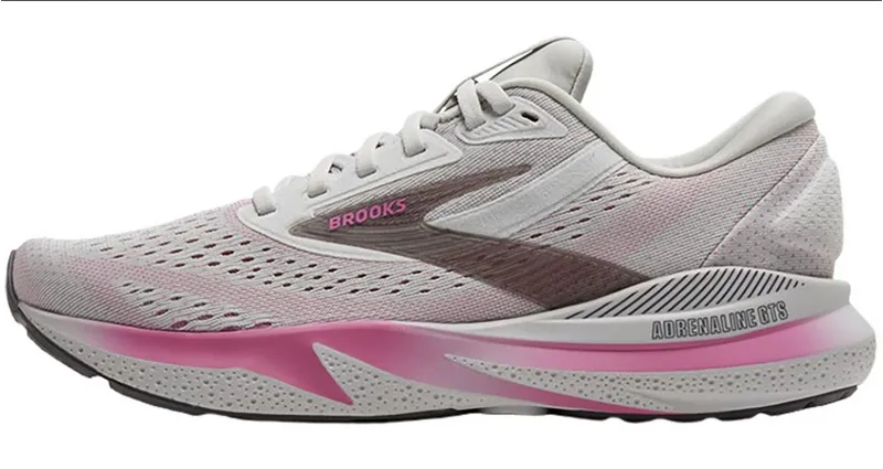 Brooks Women's Adrenaline GTS 24 Oyster/Excalibur/Pink-1
