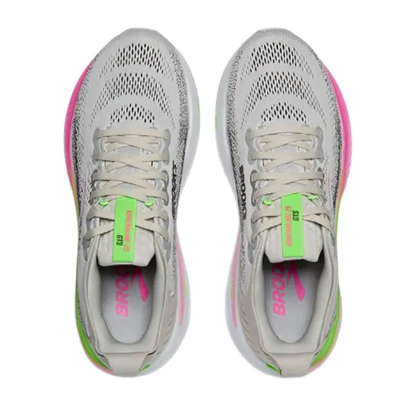 Brooks Women's Adrenaline GTS 25 Oyster/Pink/Green-5