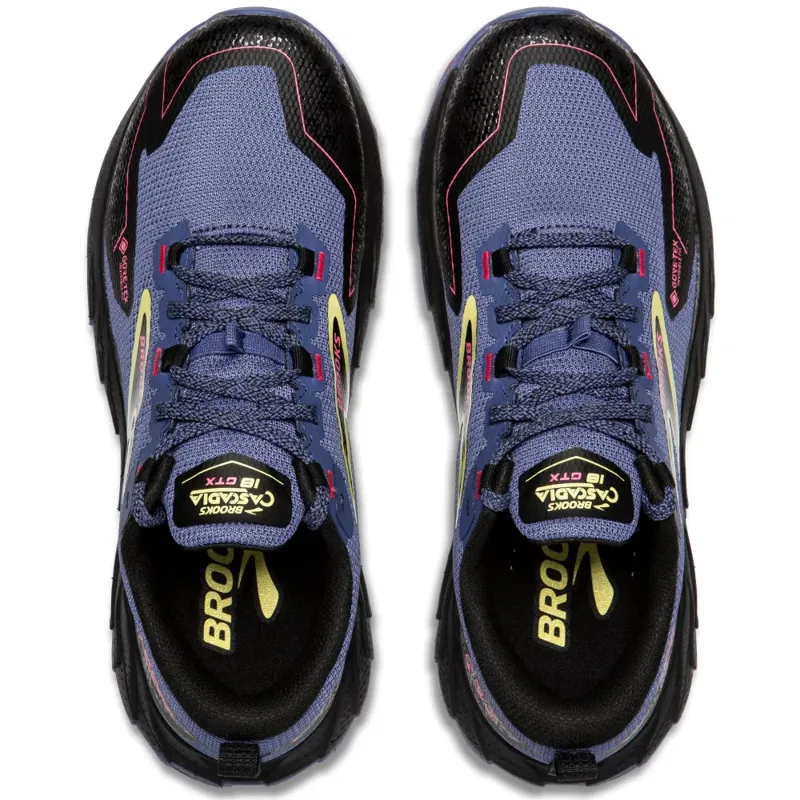 Brooks Women's Cascadia 18 GTX Grey Blue/Black/Pink-5