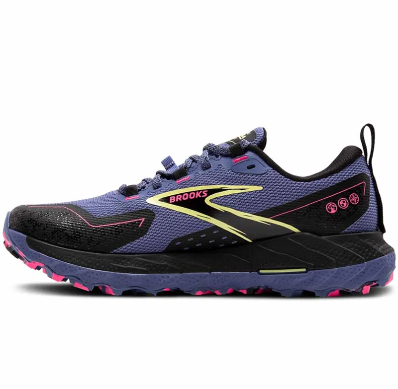 Brooks Women's Cascadia 18 GTX Grey Blue/Black/Pink-1