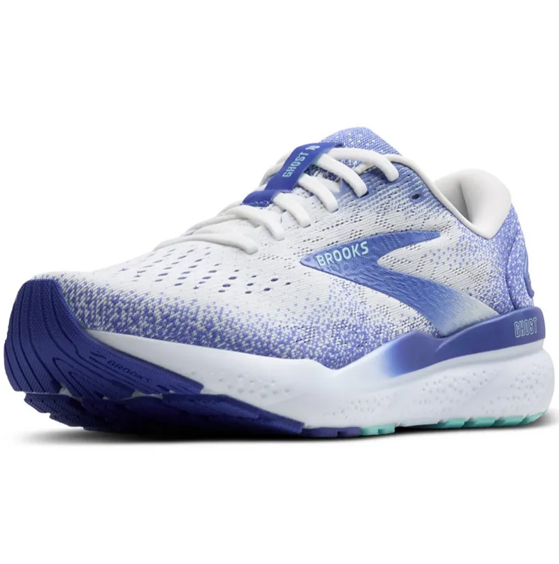 Brooks Women's Ghost 16 White/Amparo Blue/Limpet Shell-3