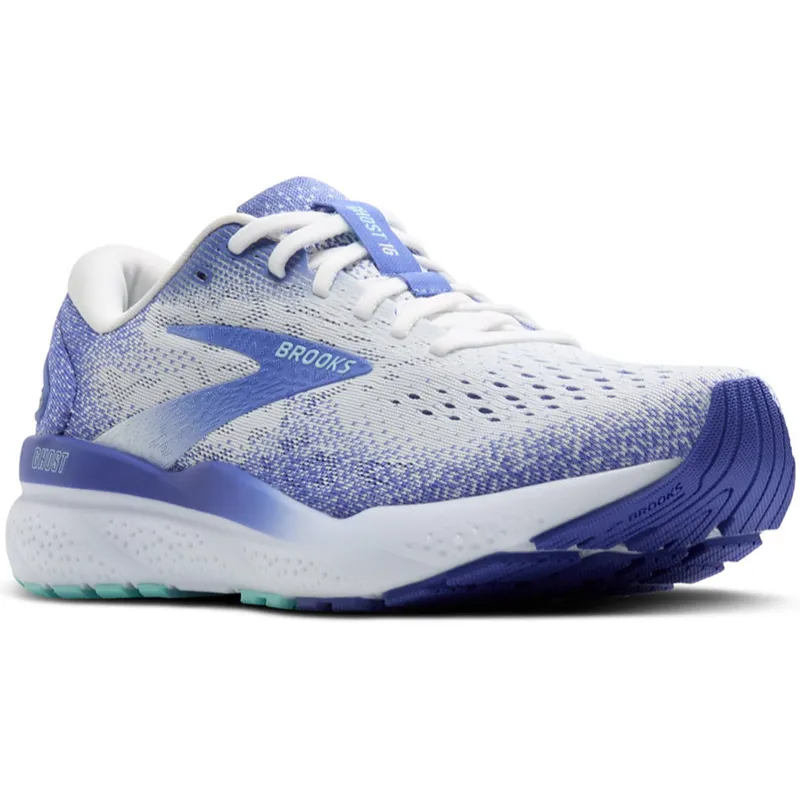 Brooks Women's Ghost 16 White/Amparo Blue/Limpet Shell-2