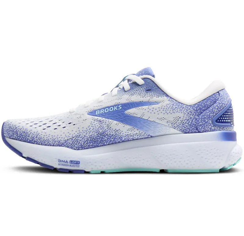 Brooks Women's Ghost 16 White/Amparo Blue/Limpet Shell-1