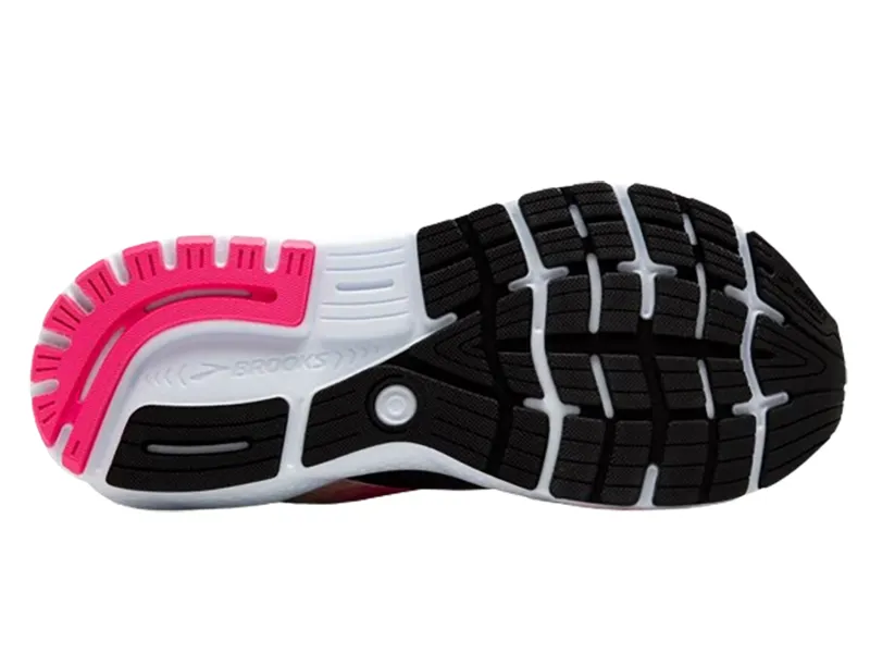 Brooks Women's Ghost 16 Running Shoes WIDE - Black/Pink-6