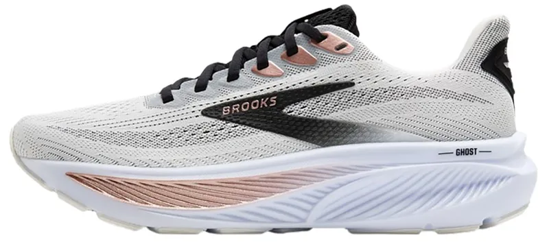 Brooks Women's Ghost 17 White/Black/Rose Gold-1