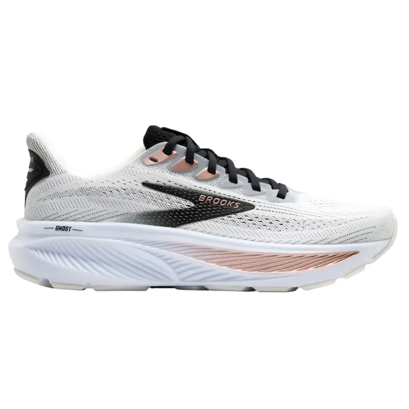 Brooks Women's Ghost 17 White/Black/Rose Gold