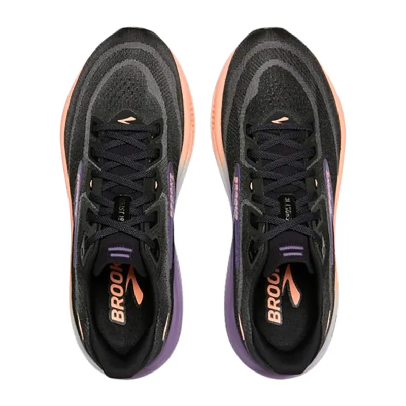 Brooks Women's Ghost 18 Black/Mulled Grape/Peach-5