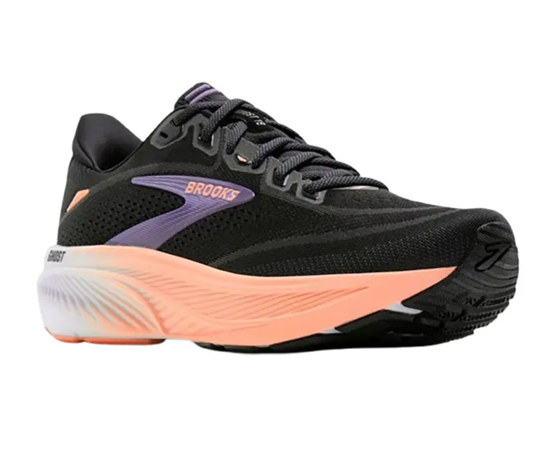 Brooks Women's Ghost 18 Black/Mulled Grape/Peach-2