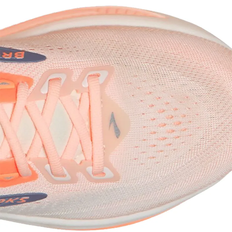 Brooks Women's Ghost 18 Star White/Cyber Peach/Grey-8