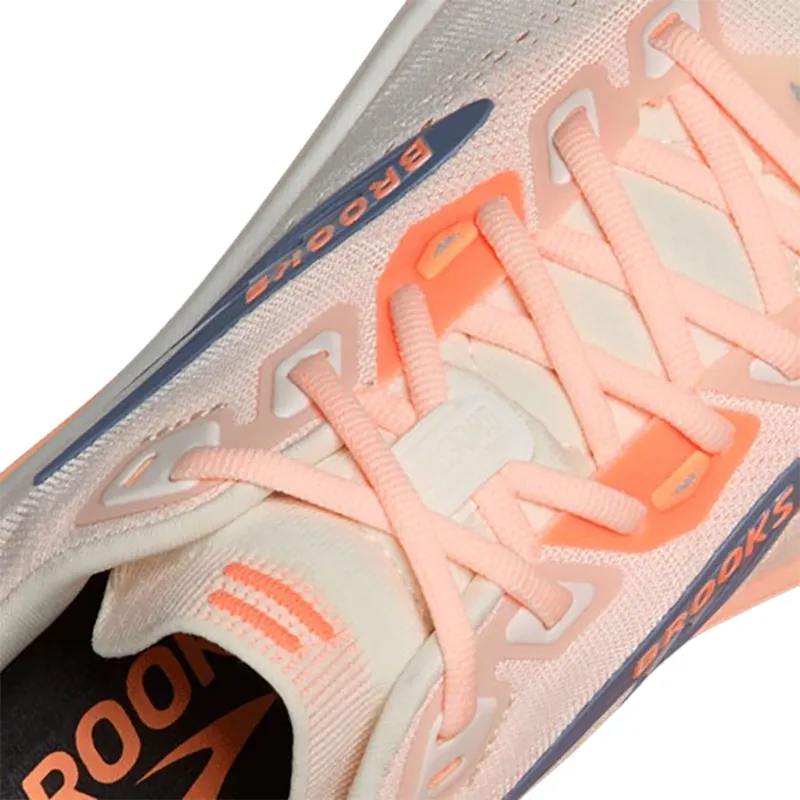 Brooks Women's Ghost 18 Star White/Cyber Peach/Grey-7
