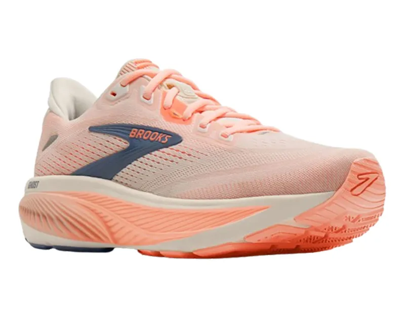 Brooks Women's Ghost 18 Star White/Cyber Peach/Grey-2