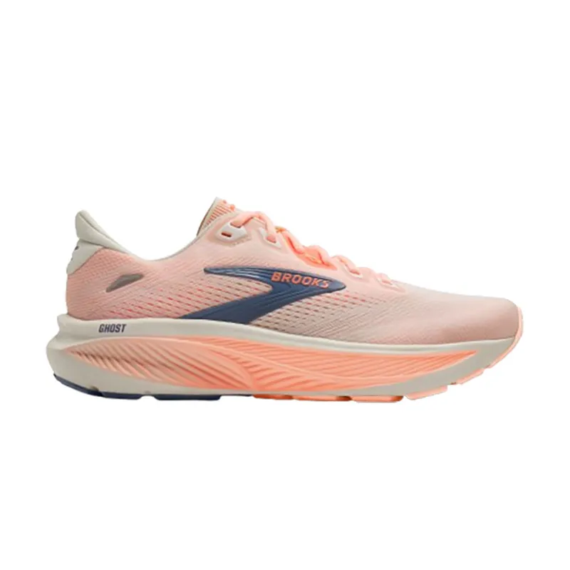 Brooks Women's Ghost 18 Star White/Cyber Peach/Grey