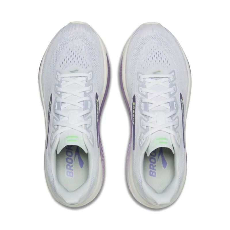Brooks Women's Ghost 18 White/Purple Hebe/Green-5