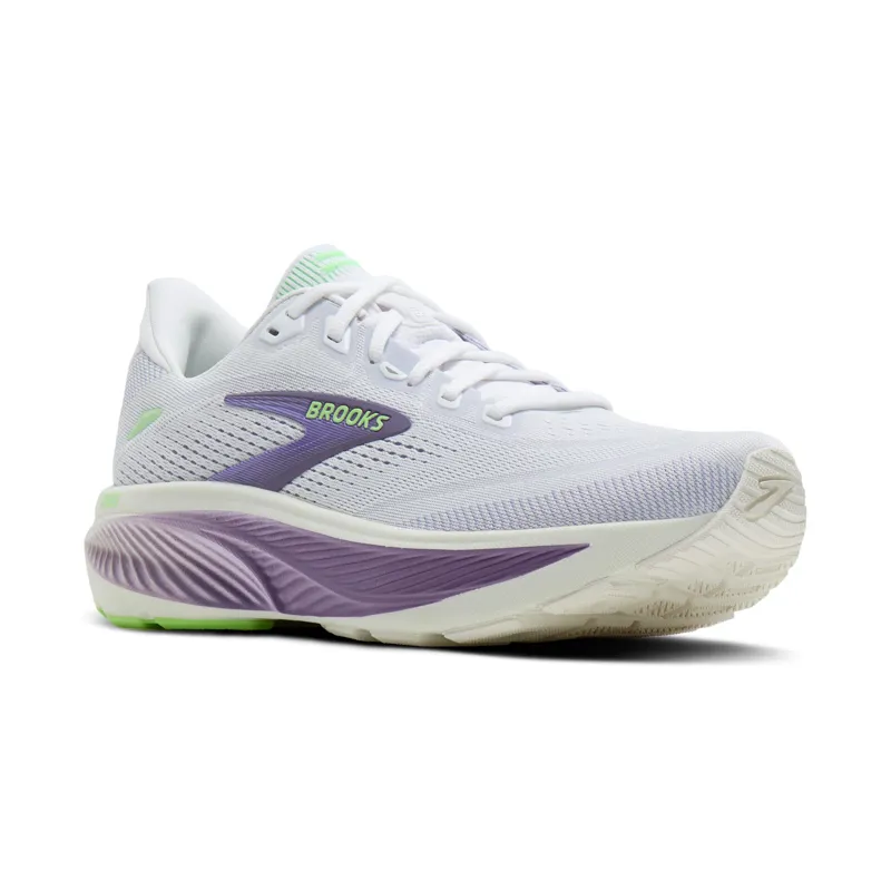 Brooks Women's Ghost 18 White/Purple Hebe/Green-2