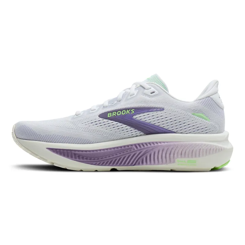 Brooks Women's Ghost 18 White/Purple Hebe/Green-1