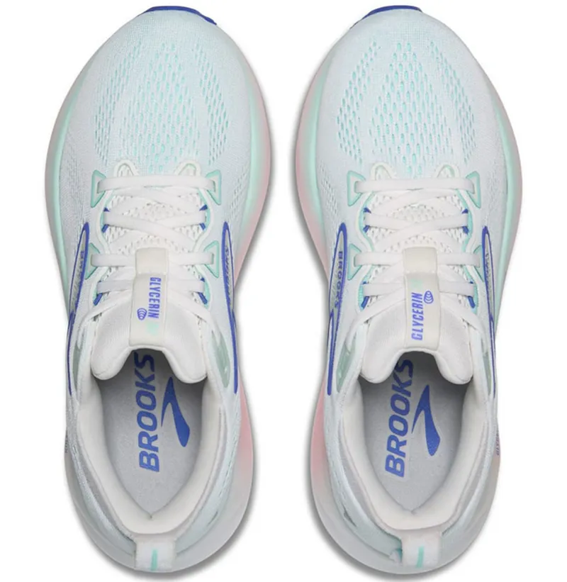 Brooks Women's Glycerin 22 White/Limpet Shell/Amparo Blue-5